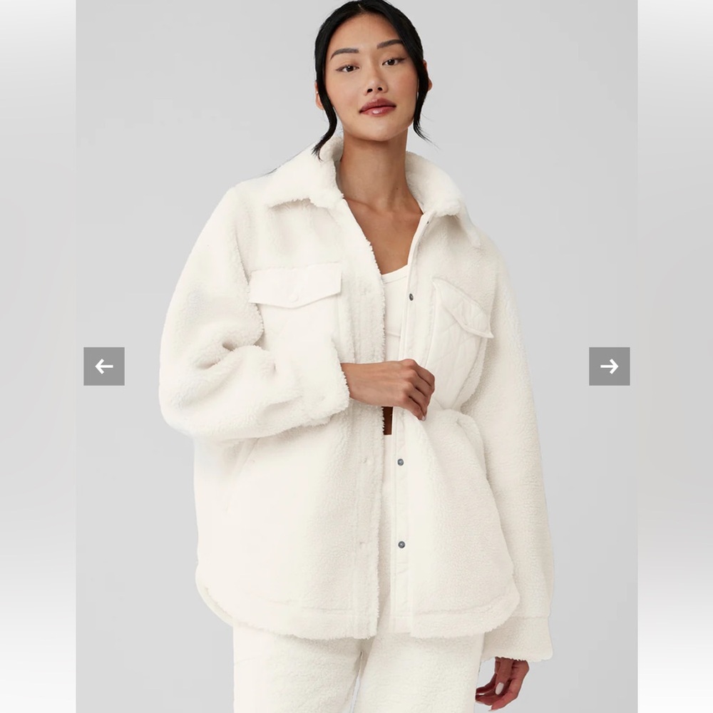 ALO Sherpa Edge Shacket cream/ivory xsmall